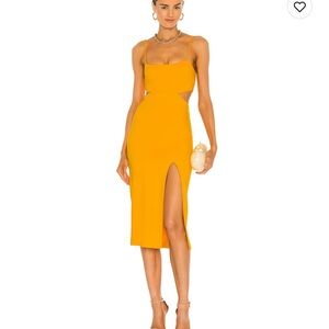 h:ours Haydon Midi Dress in Canary Yellow